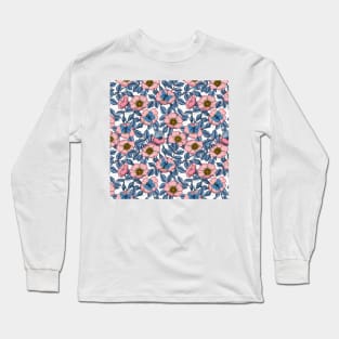 Dog rose and butterflies Long Sleeve T-Shirt